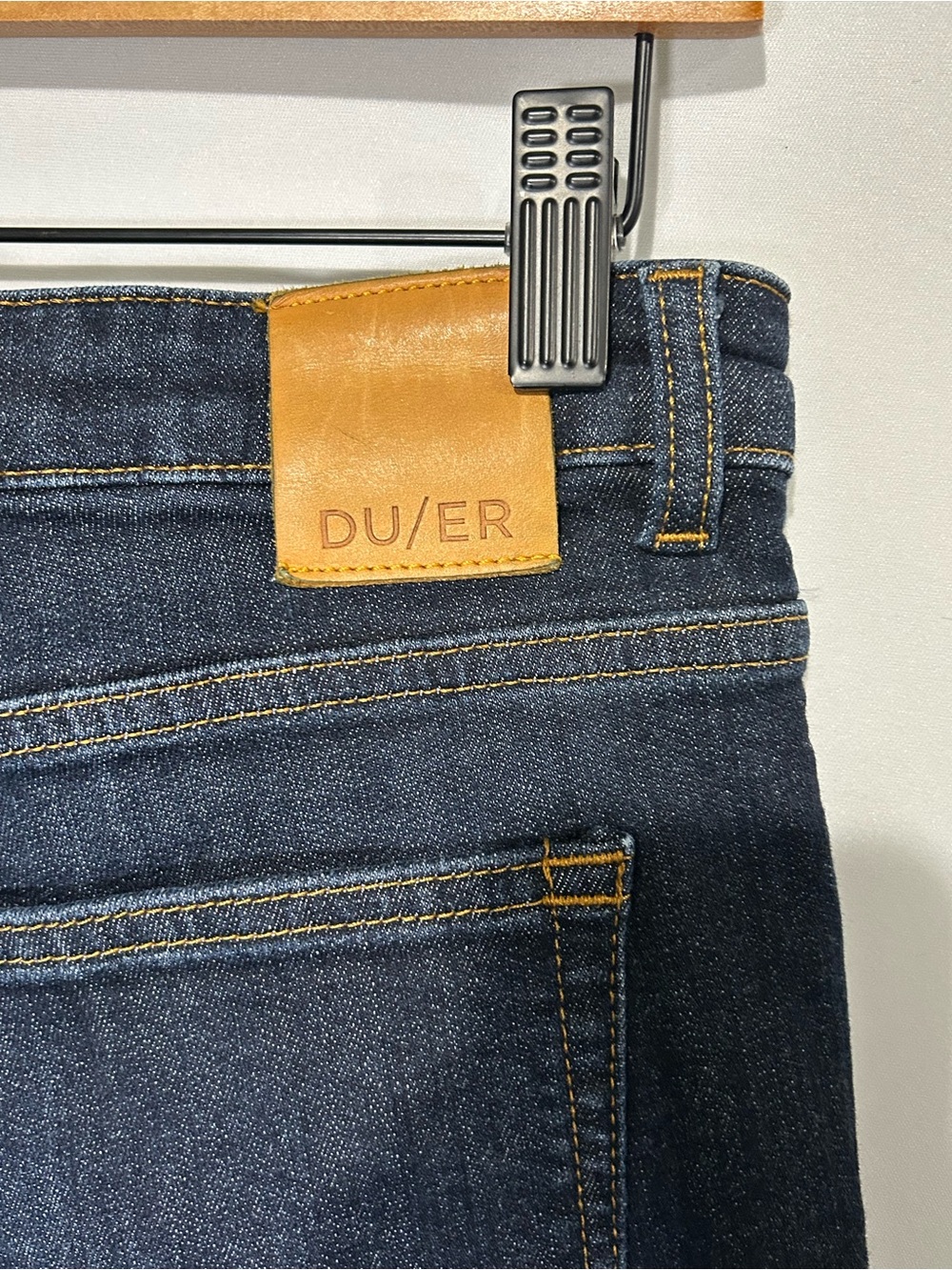 DU/ER Fireside Denim Slim Straight Fleece-Lined Jeans 29×32 Dark Wash - Picture 9 of 14
